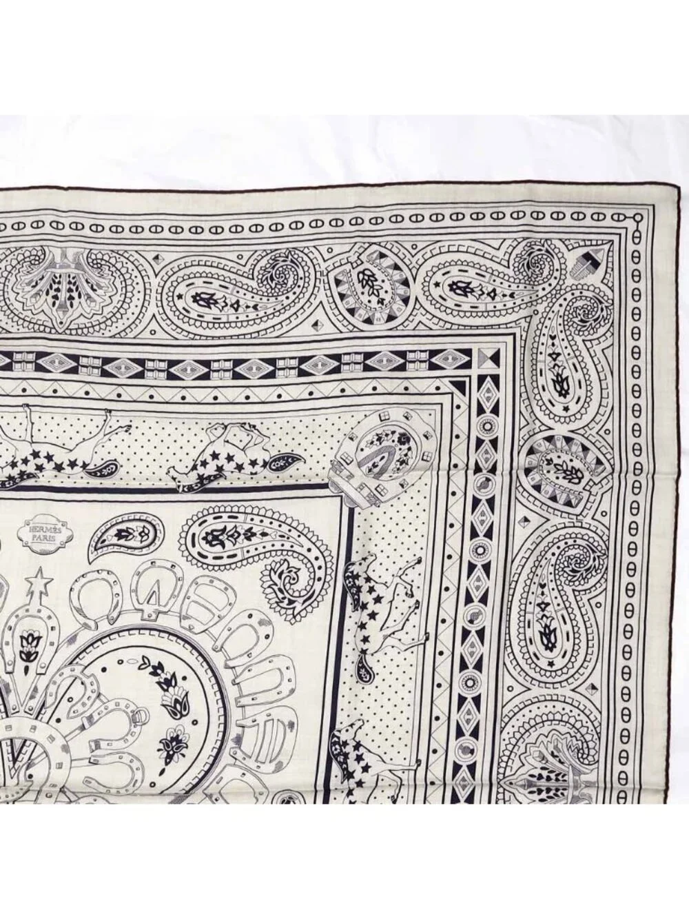 Hermes Carre Geant 140 Cheval Cool Bandana Scarf Shawl Cashmere Silk